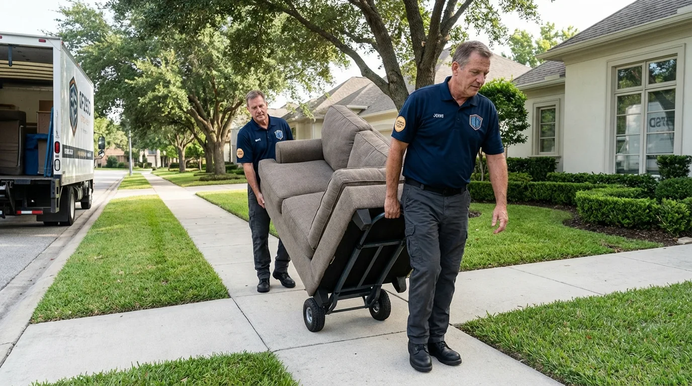 Local residential moving crew loading furniture in Fountain Inn, SC